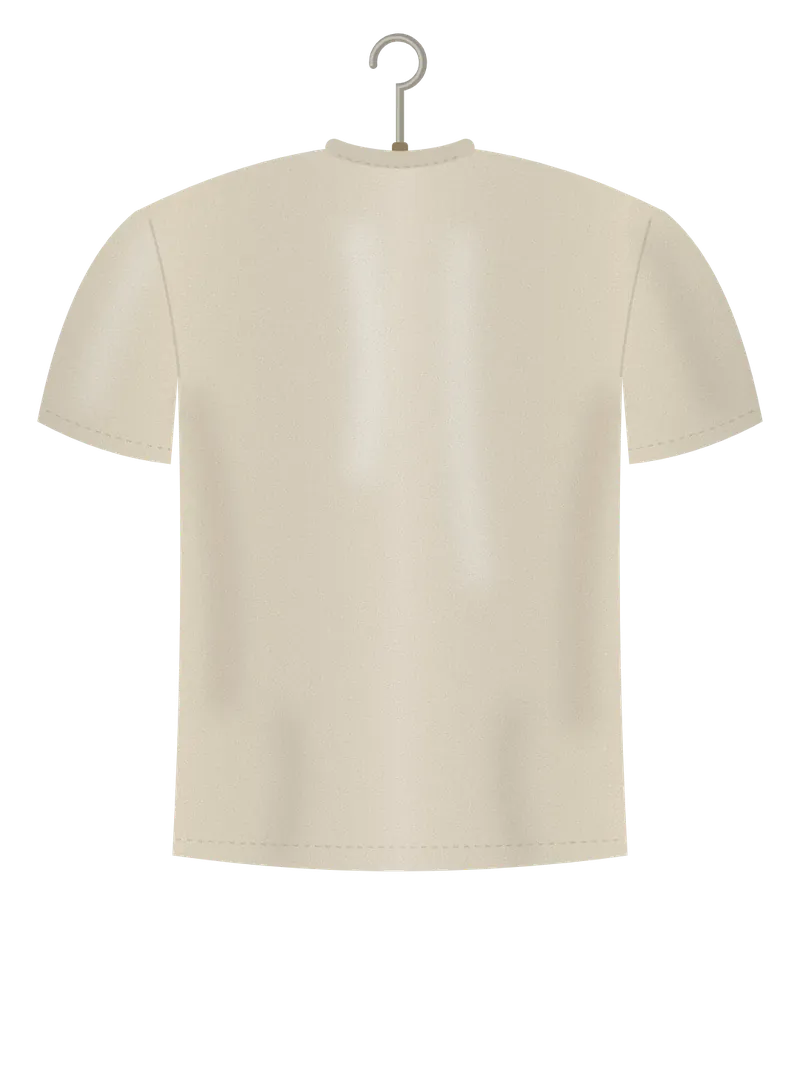 Enjoy the Little Things, cream t-shirt on a hanger, back view