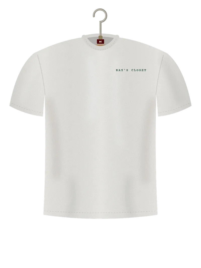 Good Mood, Sponsored by Coffee, off-white t-shirt on a hanger, front view